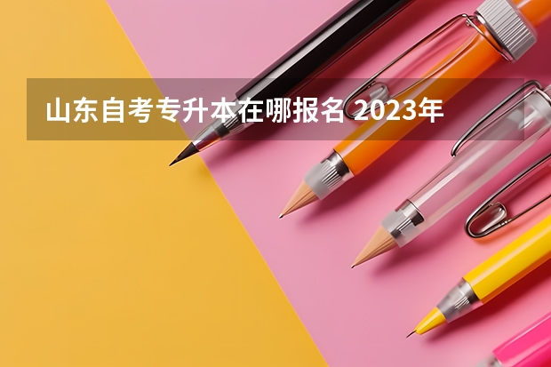 山东自考专升本在哪报名 2023年4月山东如何报考自考本科？